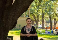 Buck discusses Queer Pagan Men Australia at our first Pagan Pride Day, in 2017. Photo: Mark Hayes Photography